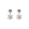 Pendientes de Flor de Circonita Estilo Dulce Europeo y Americano, Pendientes Frescos de Moda Transfronteriza, Pendientes Versátiles de Gama Alta para el Viaje Diario de Mujeres