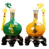 Par de botellas Ruyi de estilo chino seguro decoración sala de estar mueble de vino decoración del hogar artesanía de resina regalo de negocios al por mayor