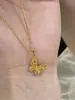 Luxo leve nicho personalizado requintado versátil doce fofo corrente clavícula borboleta ouro triturado colar borboleta ouro colar celebridade da internet