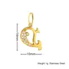 Colgantes de Animales Lindos Transfronterizos, Elementos Adorables de Oso y Delfín, Accesorios de Colgante de Acero Inoxidable Personalizados DIY Incrustados con Diamantes