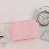 Bolsa de Cosméticos Pequeña de Color Puro Estilo Coreano Flor de Crisantemo Pequeña Bolsa de Cosméticos de Belleza Popular Estilo Ins Ligera Impermeable Eva Bolsa de Cosméticos Pequeña de Flores