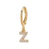Pendientes chapados en oro de moda europea y americana, pendientes con 26 letras y diamantes, elegantes pendientes con hebilla.