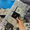 Estilo Novo de Outono Listrado com Letras de Desenho Meia de Cano Médio Alta Elasticidade Cinza Colorido Estilo College Esportivo Casual Meias de Algodão para Homens e Mulheres