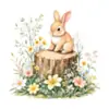 Estacas de Madera Conejo de Pascua Decoración Centro Comercial Flores Pegatinas de Pared Mariposas Autoadhesivas Removibles Atmósfera