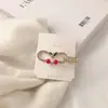 Grampo de Cabelo Cereja com Strass Fofo de Princesa para Menina, Presilha Lateral, Presilha Frontal, Grampo de Alta Textura Versátil, Acessórios de Cabelo