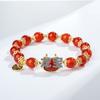 Pulsera Dragón Zodiaco Año 2024 temperamento nicho combinable ágata roja natural con cuentas