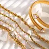 Estilo Ins de Moda Europeo y Americano Personalidad de Nicho Versátil Pulsera de Acero Inoxidable Chapada en Oro de 18K Cadena Retorcida Pulsera de Circonita para Mujer