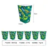 Decoração de Festa Temática Fósseis de Dinossauro Transfronteiriça Suprimentos Prato de Papel Copo de Papel Guardanapo Conjunto de Louça para Aniversário Infantil