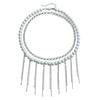 Collar retro de doble capa con diseño de nicho, cadena de suéter con borlas de perlas de imitación, joyería transfronteriza europea y americana, collar sencillo para mujer