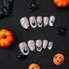 Colección de uñas redondas de Halloween manicura lista para usar uña postiza parche de uña pieza de uña
