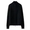 Novo Suéter de Cashmere Outono/Inverno 2026 para Mulheres 100% Cashmere Puro Espessado Cor Sólida Jaqueta com Zíper Cardigan de Tricô Quente