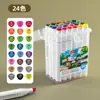 Set de Marcadores de Arte para Estudiantes de Primaria, Plumas de Arte a Base de Aceite Estilo Inglés, Plumas de Colores de Doble Punta, Venta al por Mayor de Papelería, Plumas de Acuarela