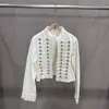 2026 Outono Transfronteiriço Novo Vintage Gola Alta Fivela de Metal Jaqueta Jeans Curta para Mulheres Slim Fit Jaqueta Versátil