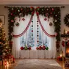 Cortinas de Natal Semi-Blackout Estilo Natalino com Estampa Digital Transfronteiriça da Amazon Feitas de Tecido Pongee para Europa e América, Cortinas de Natal Dropshipping