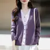 Cardigan de Tricô Vazado com Decote V Falso de Duas Peças Estilo Old Money para Mulheres 2026 Novo Caimento Solto Emagrecedor Fashionable Top com Decote V