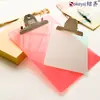 Clip de plástico PP transparente para tablero de escritura, férula para escribir notas, archivador, clip para menú, clip para facturas, tamaño A4 y A5.