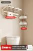 Toallero de baño de aluminio con espacio blanco sin perforaciones, estilo crema, toallero colgante para baño, accesorio para baño