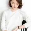 Suéter de Color Sólido para Primavera y Otoño, Nuevo Estilo Coreano Casual, Cuello Redondo, Holgado, Talla Grande, Camiseta de Punto para Mujer, Jersey, Venta al por Mayor