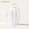 Vaso de Flor de Estilo Cream Nordic para Sala de Estar com Listras Verticais Brancas Decoração de Arranjo de Flores Vaso de Plástico Moderno Simples