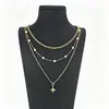 Collar de circonita europeo y americano transfronterizo de ocho corazones y ocho flechas con colgante de cuatro garras para mujer, cadena de clavícula simple, moderna y elegante