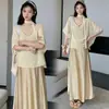 Traje de Maternidad Verano 2025 Estilo Coreano Casual para Salir Falda de Tirantes de Acetato para Maternidad + Cubre-traje Conjunto de Dos Piezas para Maternidad