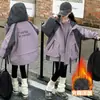 Chaqueta con capucha para niña de otoño e invierno, abrigo cálido acolchado de algodón grueso, nuevo estilo 2026, ropa exterior elegante tres en uno