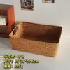 Cesta de Almacenamiento para Cosméticos Caja Rectangular Estilo Simple Organizador de Snacks y Artículos Varios Caja de Almacenamiento de Escritorio Tejida a Mano