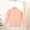 Ropa para niños al por mayor para niñas camiseta de fondo de terciopelo otoño e invierno nueva para niños combinación de colores oreja de madera camiseta de manga larga top tesoro para mujer