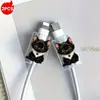 Protector de cable de carga con diseño de gato negro 2D, diseñado para prevenir roturas y mordeduras, compatible con conectores Tipo-C/Lightning