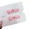 Uñas Portátiles Hechas a Mano Puras Nai Zi B344 Rosa Nude Degradado Flor de Cerezo Diseño Floral, Estilo Iluminador y Suave Uñas Portátiles Cortas