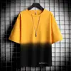 Camiseta de Manga Corta para Hombre de Alto Volumen de Ventas, Tipo Algodón de Manga Corta Verano 2026 Nueva Casual Color Degradado Corte Holgado Camiseta Básica