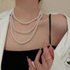 Outono e inverno estilo coreano suave longo colar de pérolas retrô elegante corrente de lã leve luxo acessórios de colar de alta qualidade