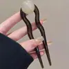 Pasador de Pelo Retro Simple con Perlas en Forma de U para Mujer 2026 Nuevo Estilo Peine para Moño de Alta Gama Accesorio para el Cabello