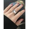 Anillo minimalista nicho de plata esterlina S925 coreana JZ120 para mujer, diseño con sentido del estilo frío, anillo irregular de cara ancha