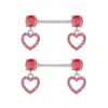 Joyería para Piercing de Varilla Recta de Acero Inoxidable Europea y Americana Clavos para Pezones Serie Rosa Transfronteriza Anillos para Pezones Anillos para Pezones con Forma de Corazón Listos para la Venta