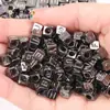 4 6 7 10 mm cuentas sueltas acrílicas cuentas con letras en inglés cuentas planas hechas a mano diy accesorios de joyería con cuentas pulsera