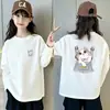 Camiseta base de manga larga para niña, modelo nuevo para primavera y otoño 2026, camiseta de cuello redondo 100% algodón puro para niños mayores, top de corte holgado