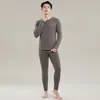 Yu Zhaolin Conjunto de Ropa Interior Otoño para Jóvenes Modal Camelia Cuidado de la Piel Ropa Interior Térmica Capa Base para Hombre