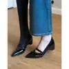 Zapatos de mujer Chuyuji estilo francés de punta plateada, elegantes, con plataforma interior para aumentar altura, Mary Jane de corte bajo, tacón alto versátil