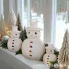 Boneco de Neve de Terracota Transfronteiriço Boneco de Neve de Resina em Cor Retro Decoração de Natal Boneco de Neve de Mesa de Natal