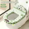 Cojín de Asiento de Inodoro con Respaldo de Dibujos Animados Todas las Estaciones Universal Sin Lavado Impermeable Adhesivo Alfombrilla de Inodoro Almohadilla a Cuadros para Asiento de Inodoro del Hogar