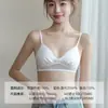 Sutiã de Renda Francesa com Bojo Triângulo para Mulheres Fino Push-up Seios Pequenos Lingerie Sexy Liquidação Fora de Época