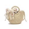 Bolso de playa de paja estilo vacaciones, bolso de mano tejido de moda de verano 2024, bolso bandolera dulce.