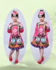 Traje Miao infantil minoria étnica Yunnan Yi Tujia adulto criança menina dança traje étnico