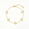 Pulsera popular de titanio y acero estilo ins, moderna, versátil, corazón, mariposa, estrella, geométrica, de acero inoxidable, joyería para la mano