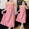 Pijama con Estampado de Leopardo para Mujer de Comercio Exterior Transfronterizo, Camisola Sexy de Algodón Nube de Verano, Bata de Noche de Longitud Media, Corte Holgado con Almohadillas en el Pecho, Ropa para el Hogar