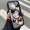 Funda de Teléfono Acrílica Mate con Diseño de Mariposa de Puntos de Onda Magnética para iPhone 18 Pro Max, Estilo Nicho para iPhone 16, Cobertura Completa para iPhone 15
