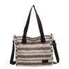 Nueva bolsa de lona a rayas retro americana, hombro cruzado para estudiante, popular bolsa de maquillaje, gran capacidad, bolsa tote de exportación