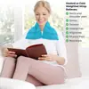 Almohada cuadrada de compresa caliente multifuncional, calentable en microondas, relleno de cuentas de arcilla, almohada tipo chal, almohadilla térmica cálida para cuello, cintura y abdomen