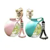 Suministros de Botella de Agua para Mascotas de Venta Caliente Transfronteriza, Botella de Agua Redonda para Uso al Aire Libre, Dispensador de Agua Portátil Plegable para Gatos y Perros